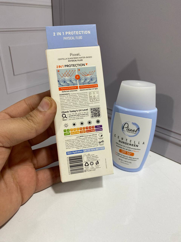 ضدآفتاب سنتلا بی رنگ spf50 پیکسل