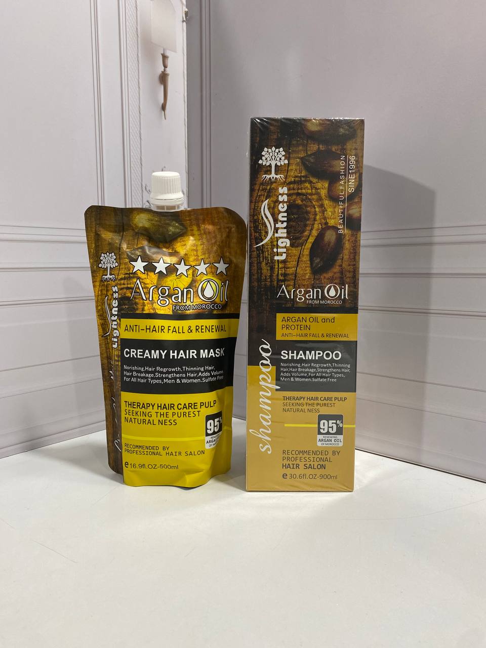 ست شامپو و ماسک مو بدون آبکشی لایتنس